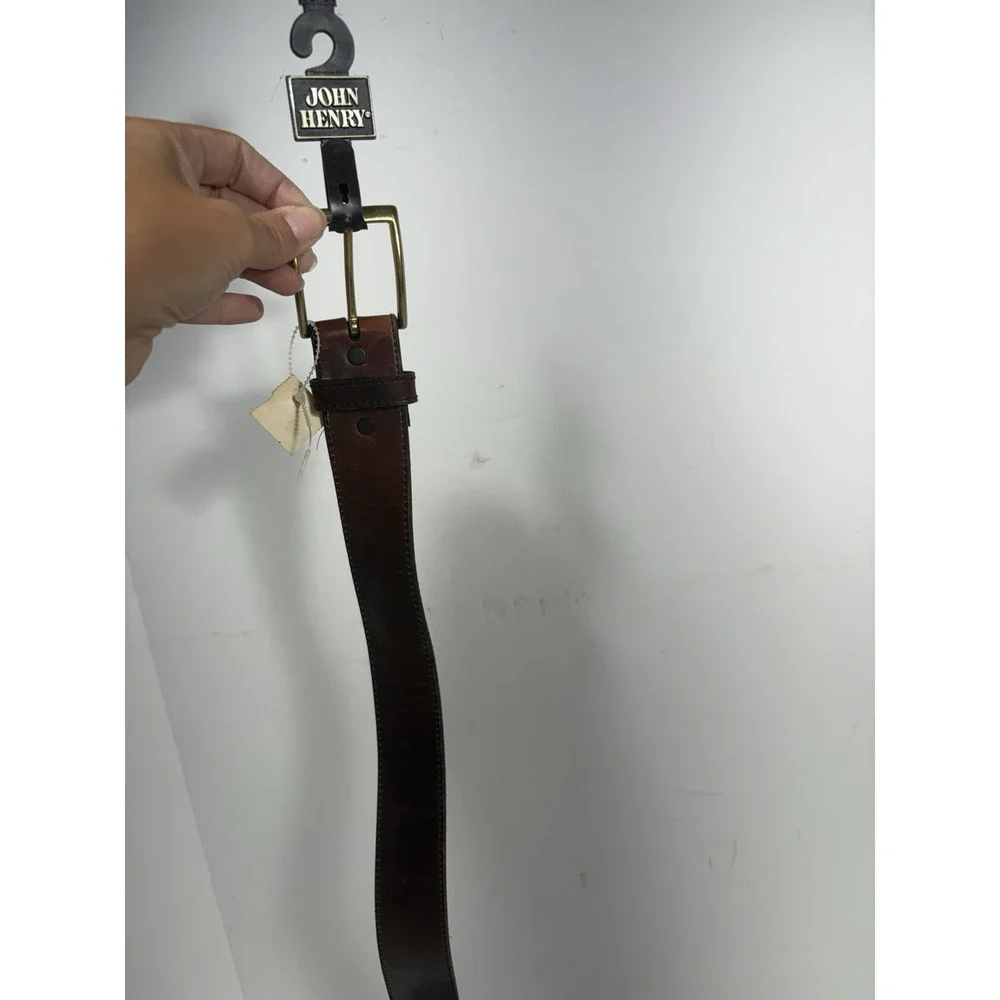 JOHN HENRY Rust Brown Leather Belt‎ 34